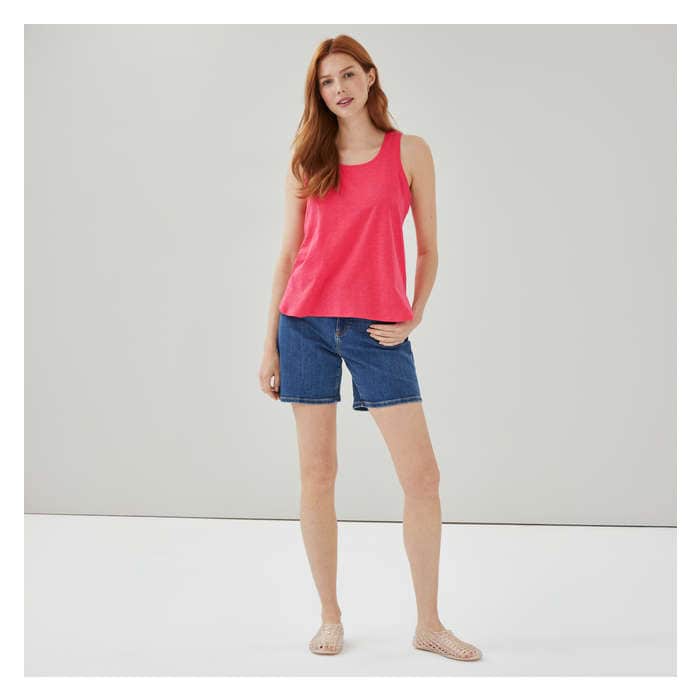 Aux Femmes Tanga en coton - Rose Foncé